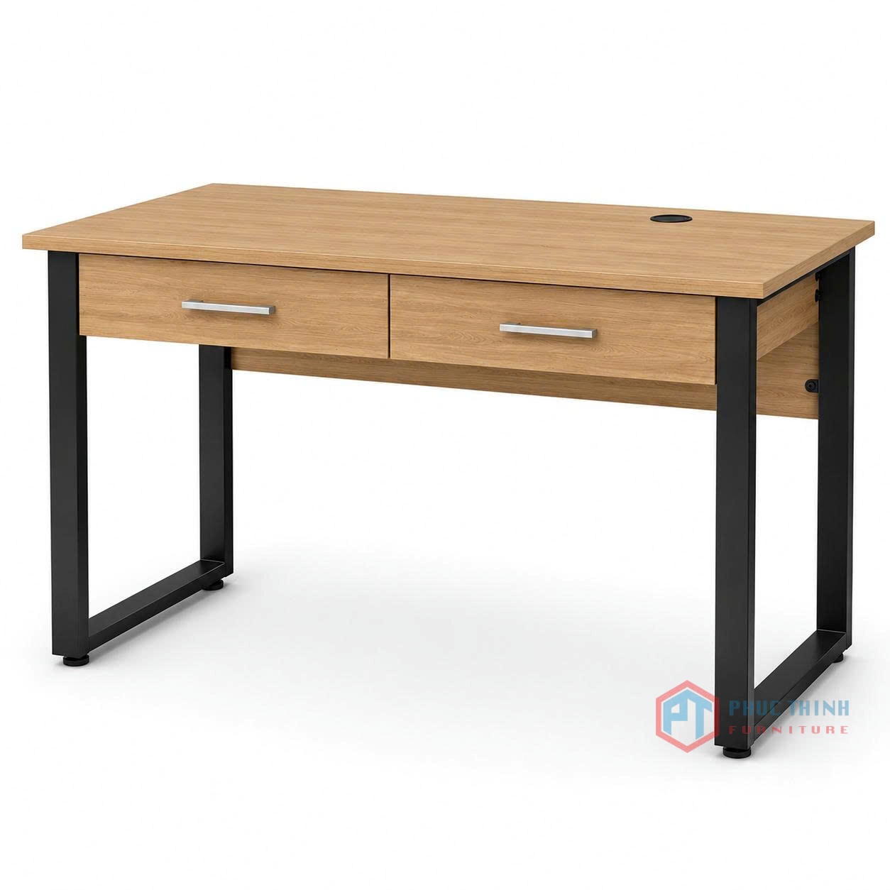 Bàn Làm Việc Chân Sắt 2 Ngăn Kéo BLVPT 18
