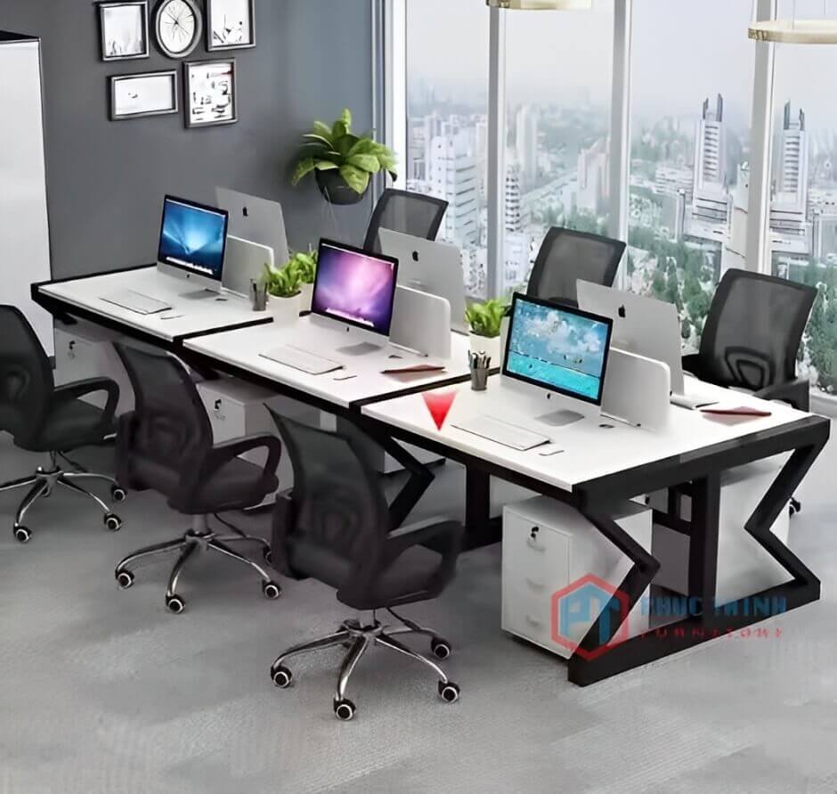 Bàn làm việc cụm khung sắt hiện đại CUMPT 53