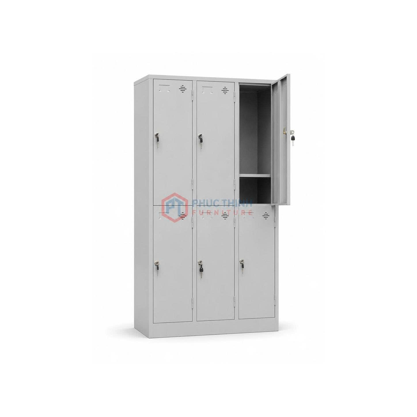 Tủ Sắt Locker 6 Ngăn Khóa Độc Lập