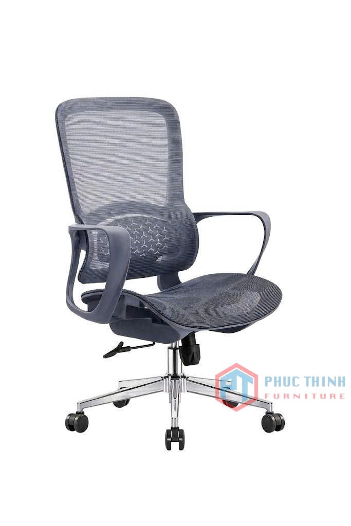 Mua ghế xoay lưới văn phòng lưng cao cao cấp, thiết kế chuẩn nhân trắc học giúp giảm đau lưng, chất liệu thoáng mát, chân mạ chrome xoay 360 độ. Bảo hành uy tín!