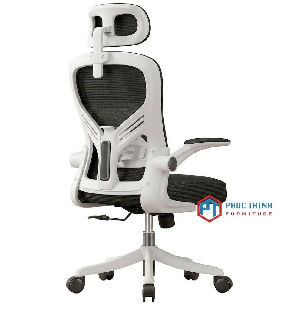 Ghế công thái học trắng - đen XPT10
