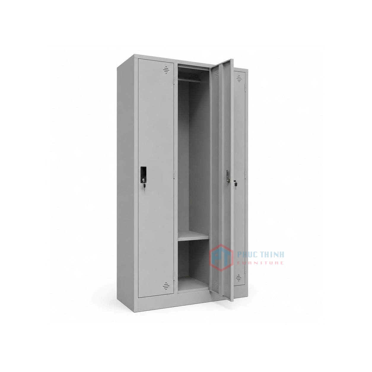Tủ Sắt Locker 3 Ngăn Cánh Dài Có Suốt Treo