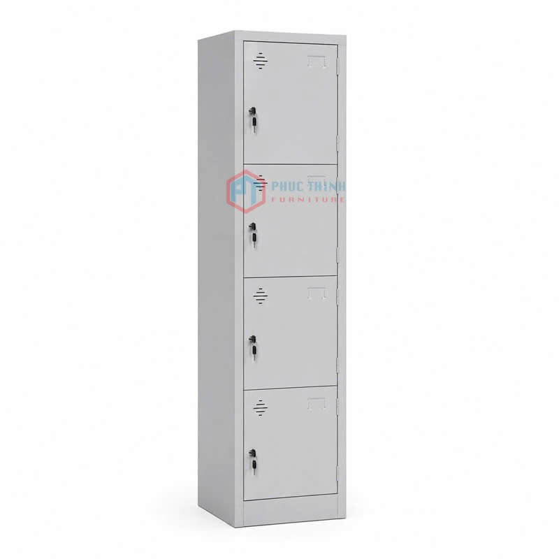 Tủ Sắt Locker 4 Ngăn Cột Đơn