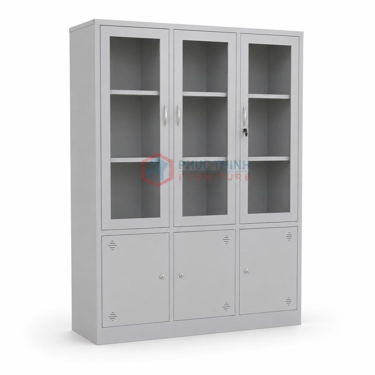 Tủ sắt văn phòng 3 cánh kính